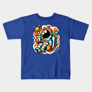 Astronaut's Space Coffee Adventure Kids T-Shirt